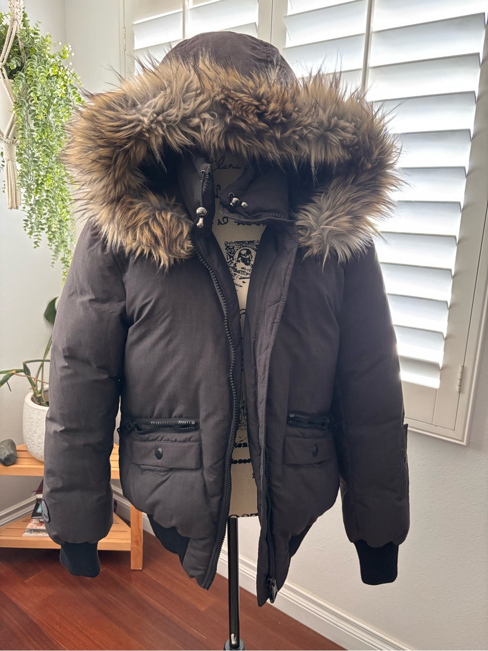 Soia & Kyo Hooded Faux-Fur Trim Puffer Jacket